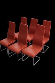 Abbildung: 6 Eßzimmer- Stühle - Leder